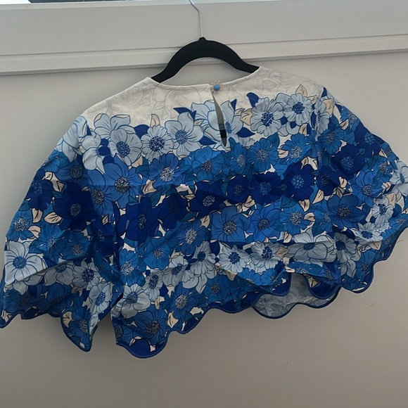 NWT FARMRIO, blue flower crop top size M - Picture 4 of 5